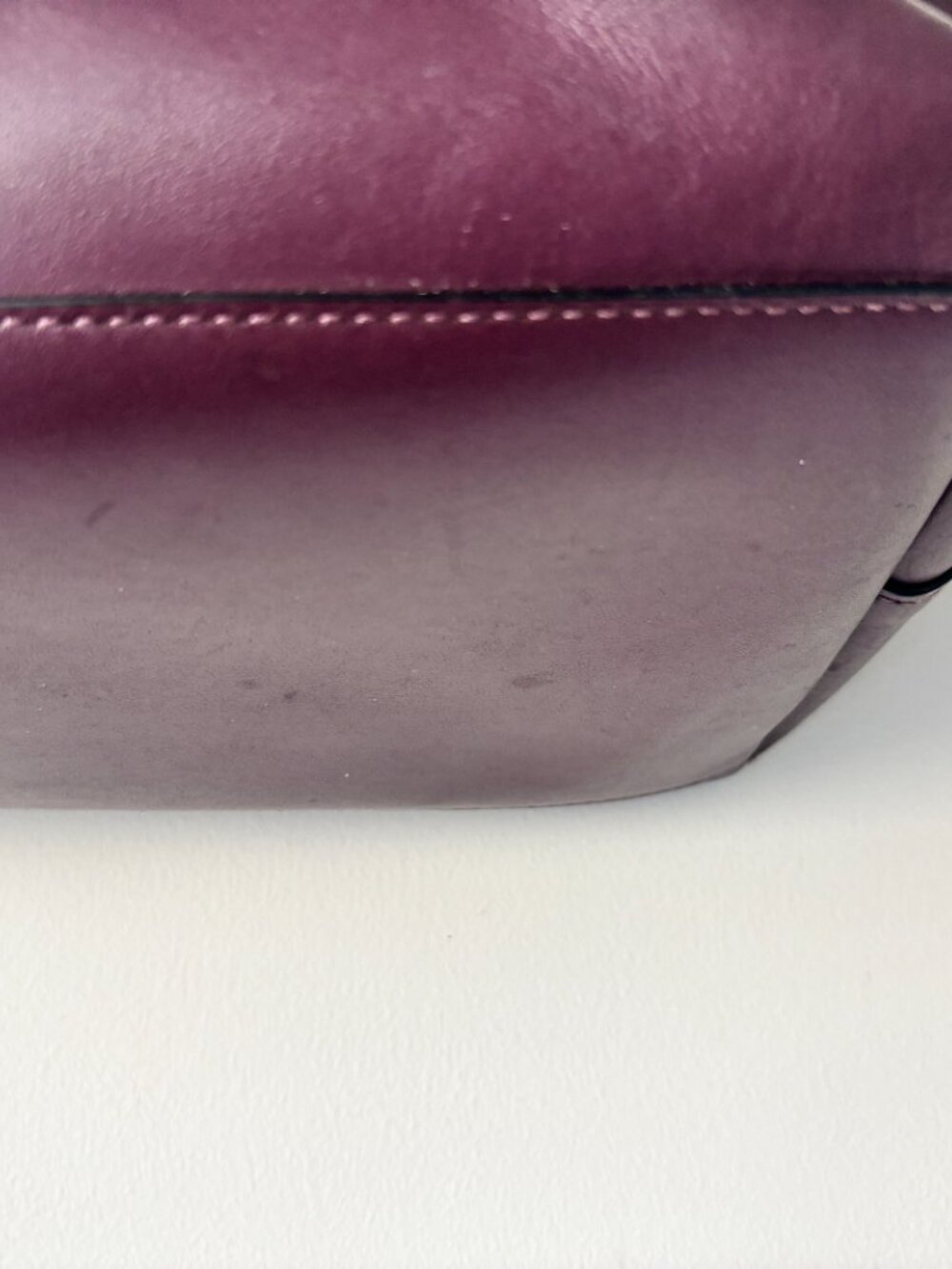 Coach Central Tote 78218 Deep Plum Leather Chain Accent Shoulder Bag AS IS READ - Picture 5 of 16
